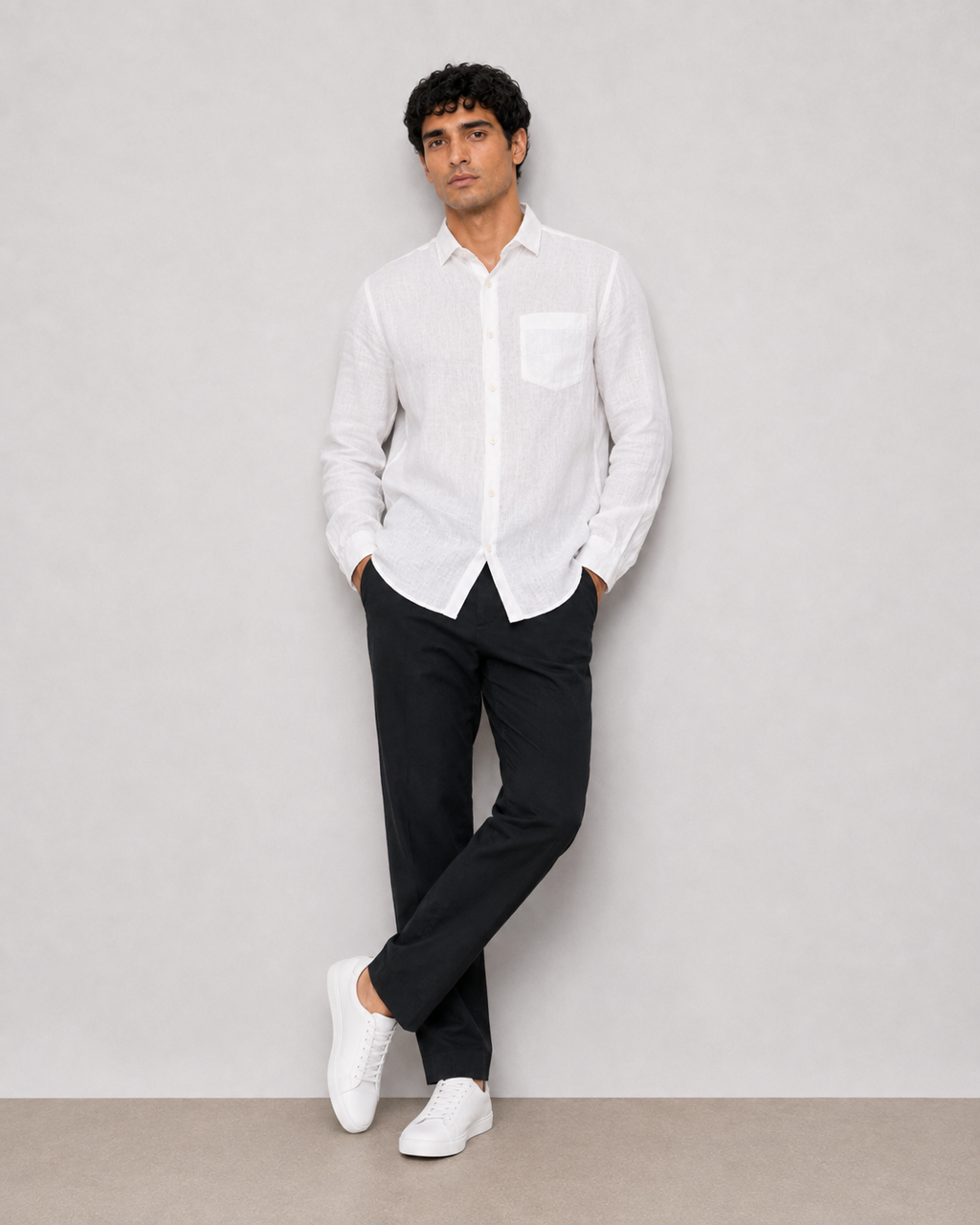 White Classic Pure Linen Shirt