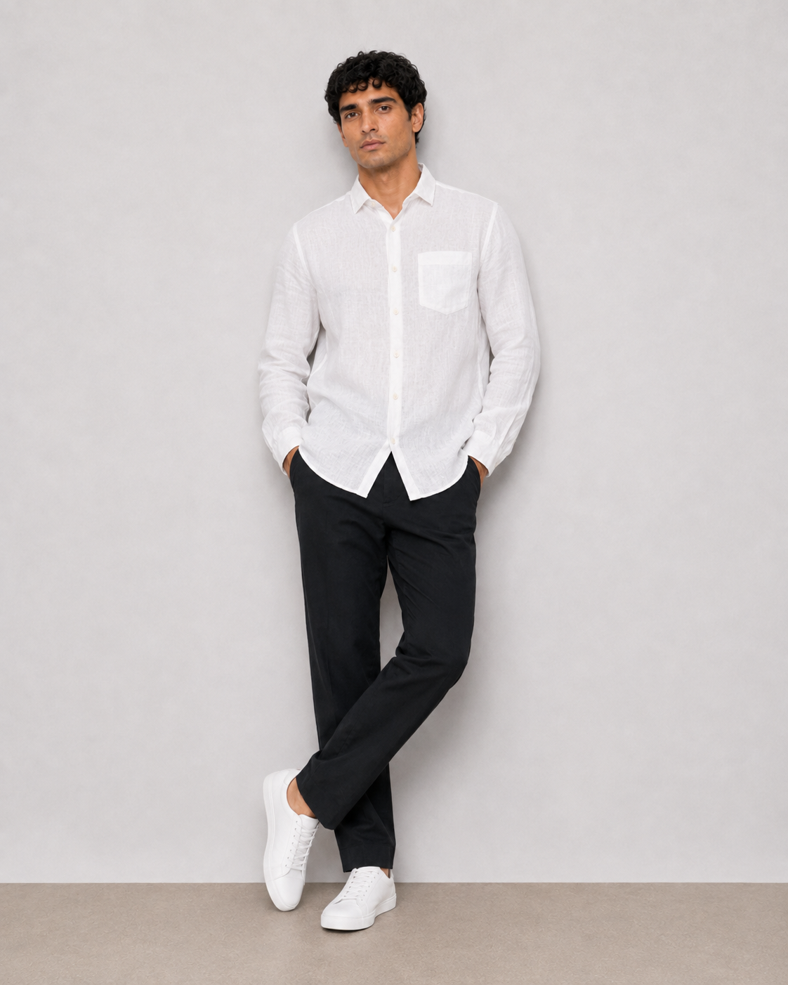 White Classic Pure Linen Shirt