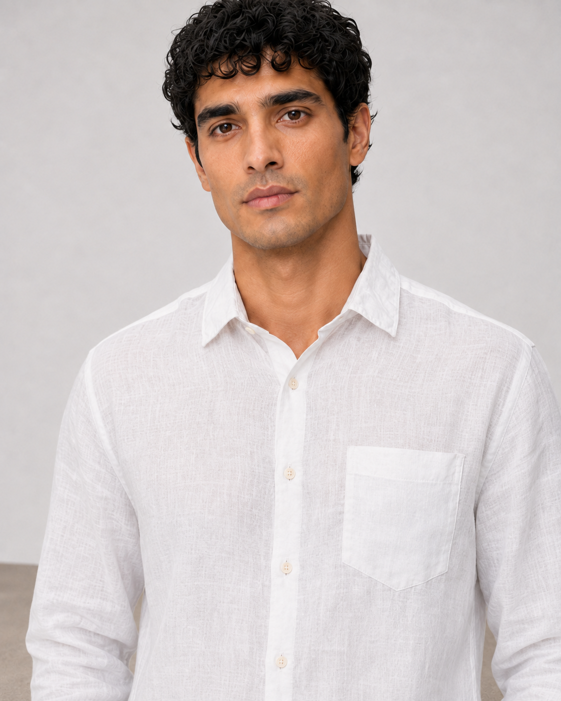 White Classic Pure Linen Shirt