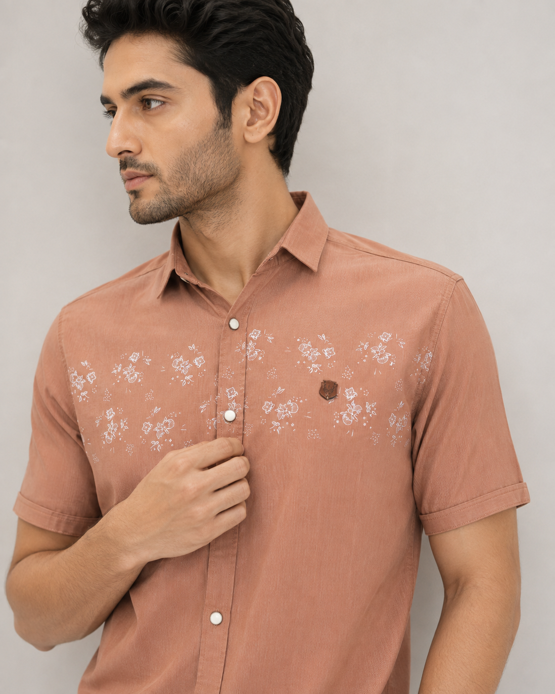 Terracotta Blossom Cotton Shirt