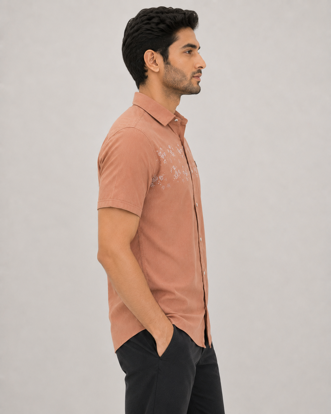 Terracotta Blossom Cotton Shirt