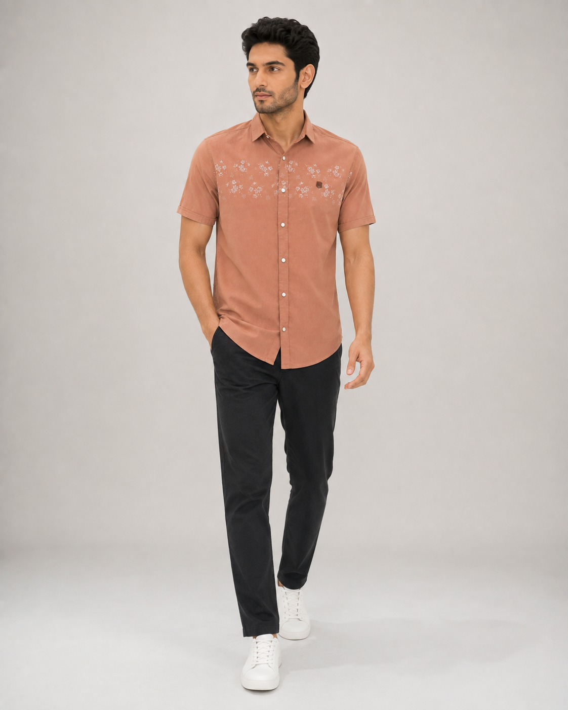 Terracotta Blossom Cotton Shirt