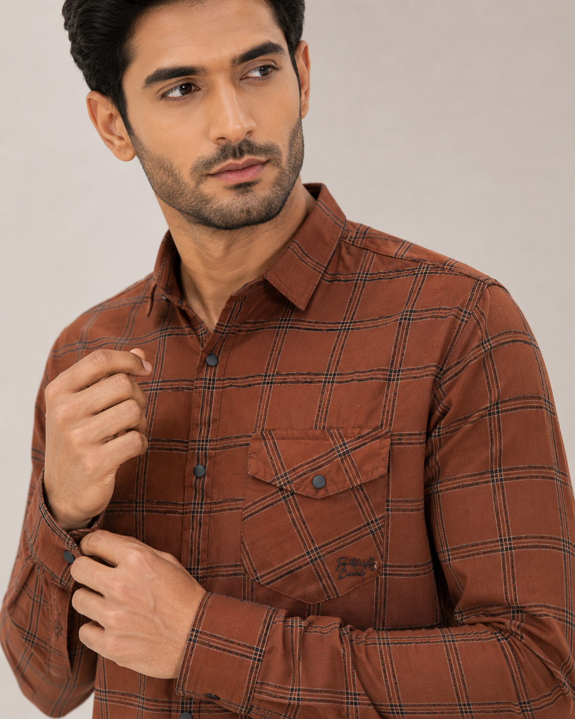 Rust Heritage Check Cotton Shirt