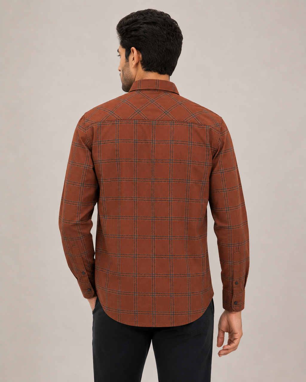 Rust Heritage Check Cotton Shirt