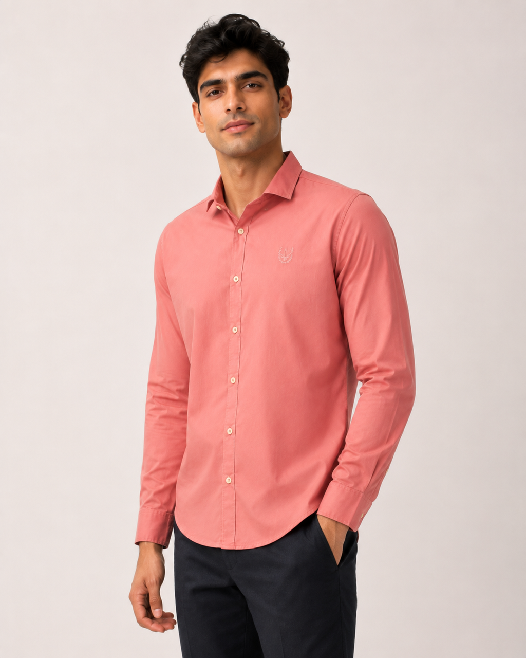 Coral Crest Cotton Shirt