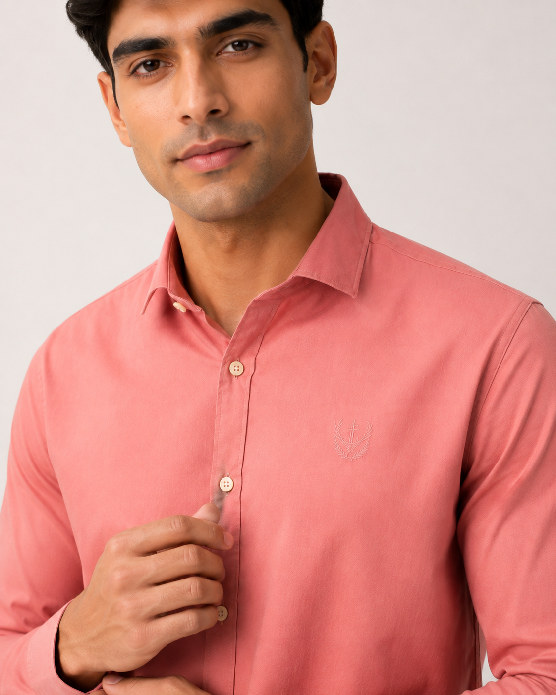 Coral Crest Cotton Shirt