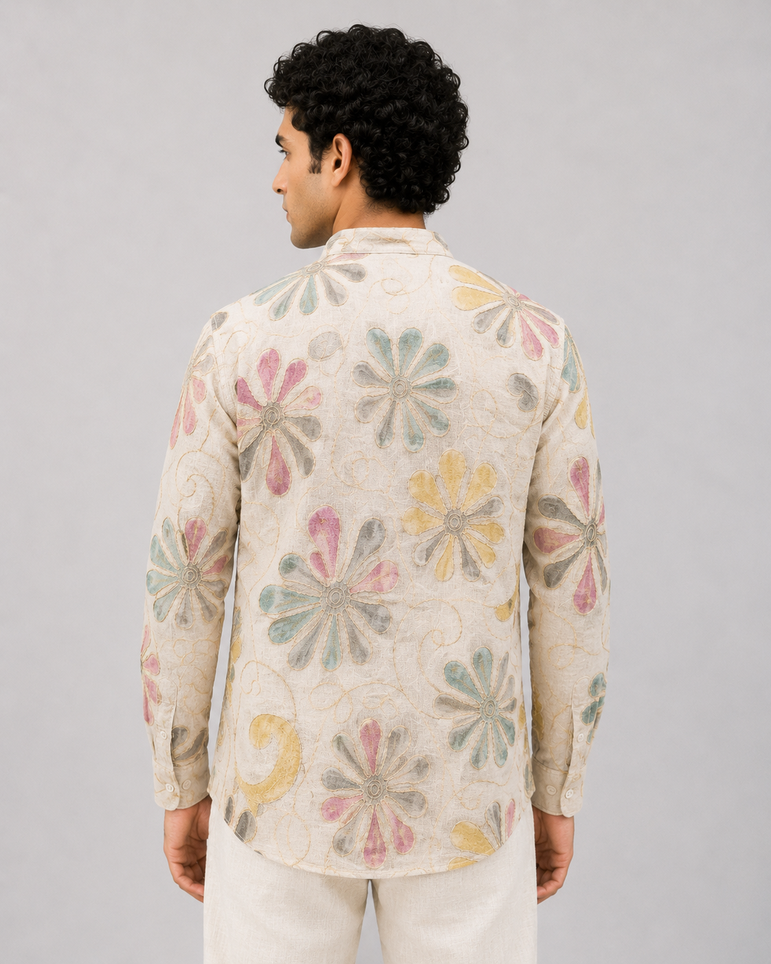 Ivory Garden Embroidered Cotton Short Kurta