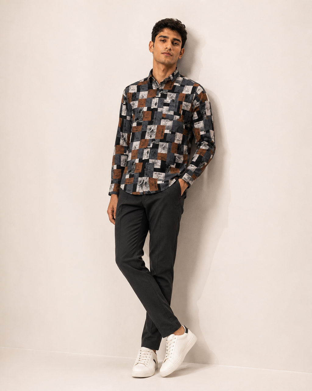 Rust Mosaic Cotton Shirt