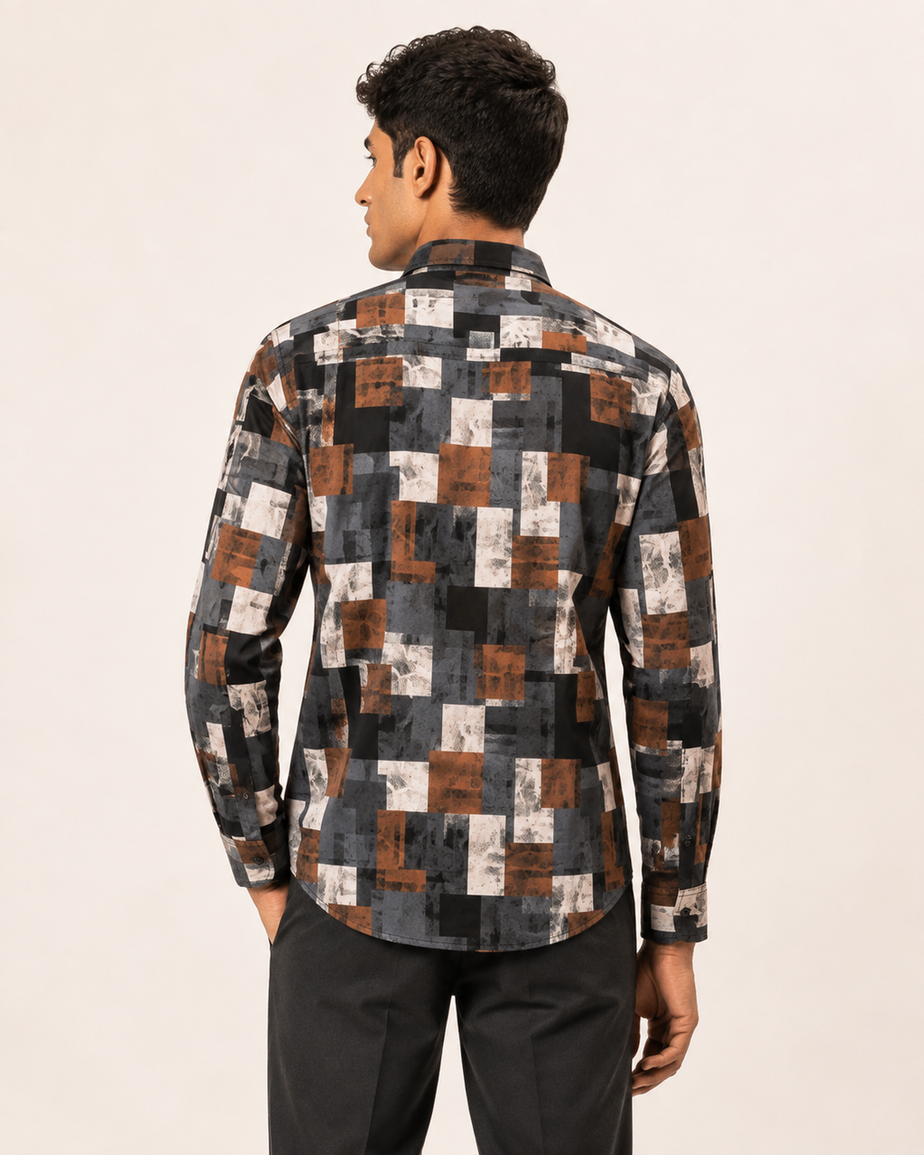 Rust Mosaic Cotton Shirt