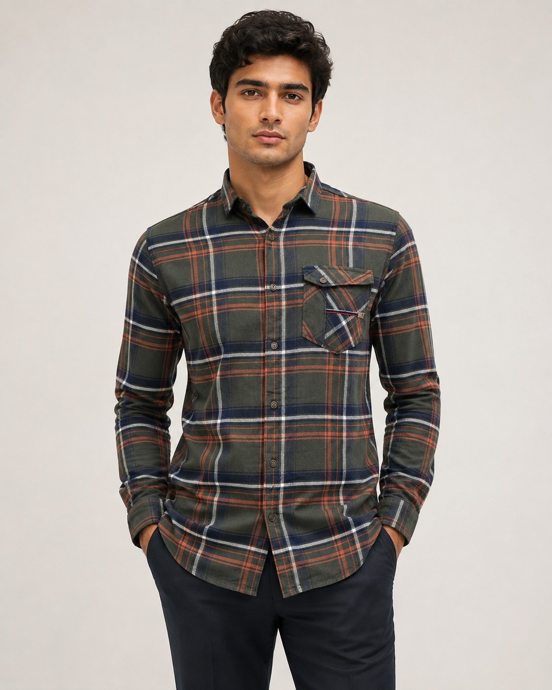 Olive Heritage Plaid Cotton Shirt