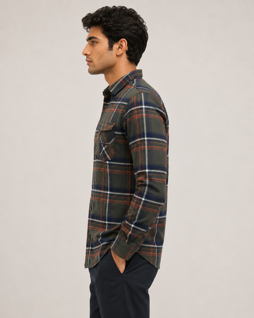 Olive Heritage Plaid Cotton Shirt
