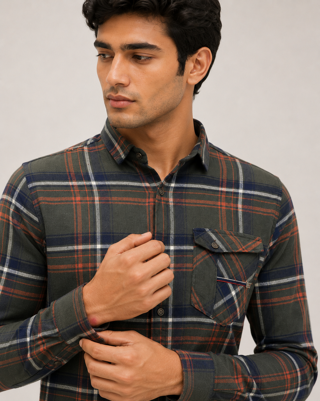 Olive Heritage Plaid Cotton Shirt
