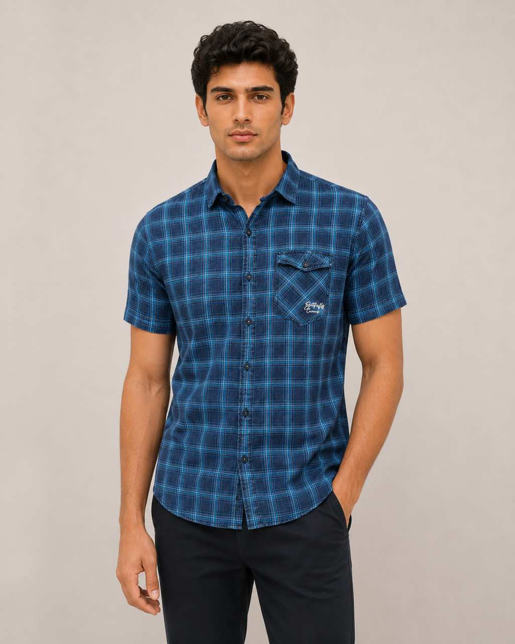 Indigo Harbor Check Shirt