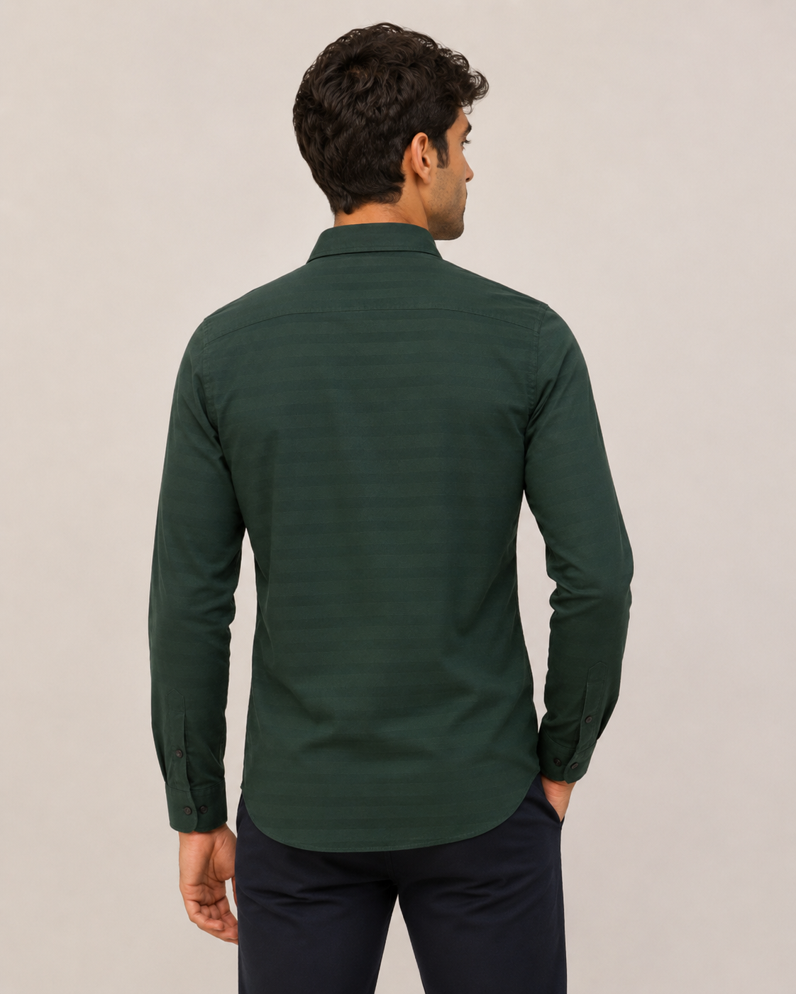 Forest Crest Stripe Cotton Shirt