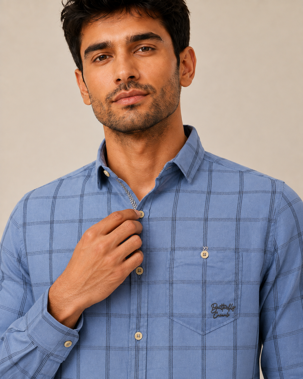 Skyline Grid Cotton Shirt