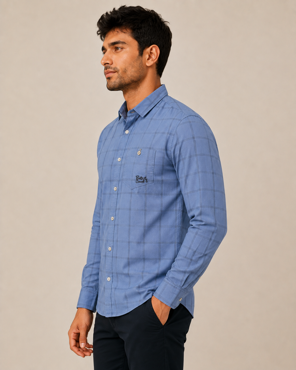 Skyline Grid Cotton Shirt