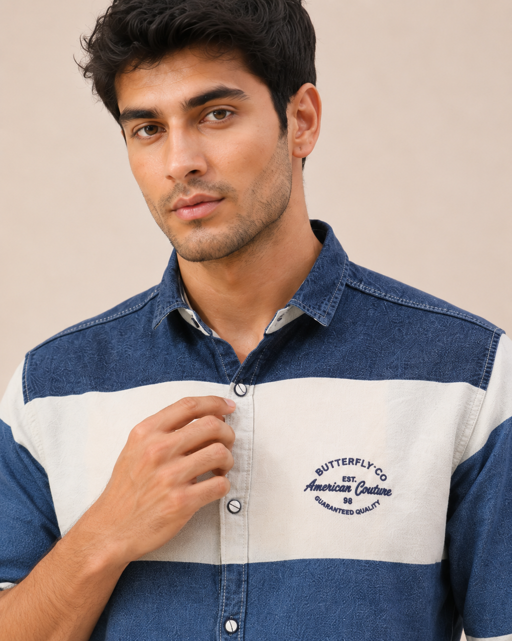 Indigo Harbor Striped Cotton Shirt