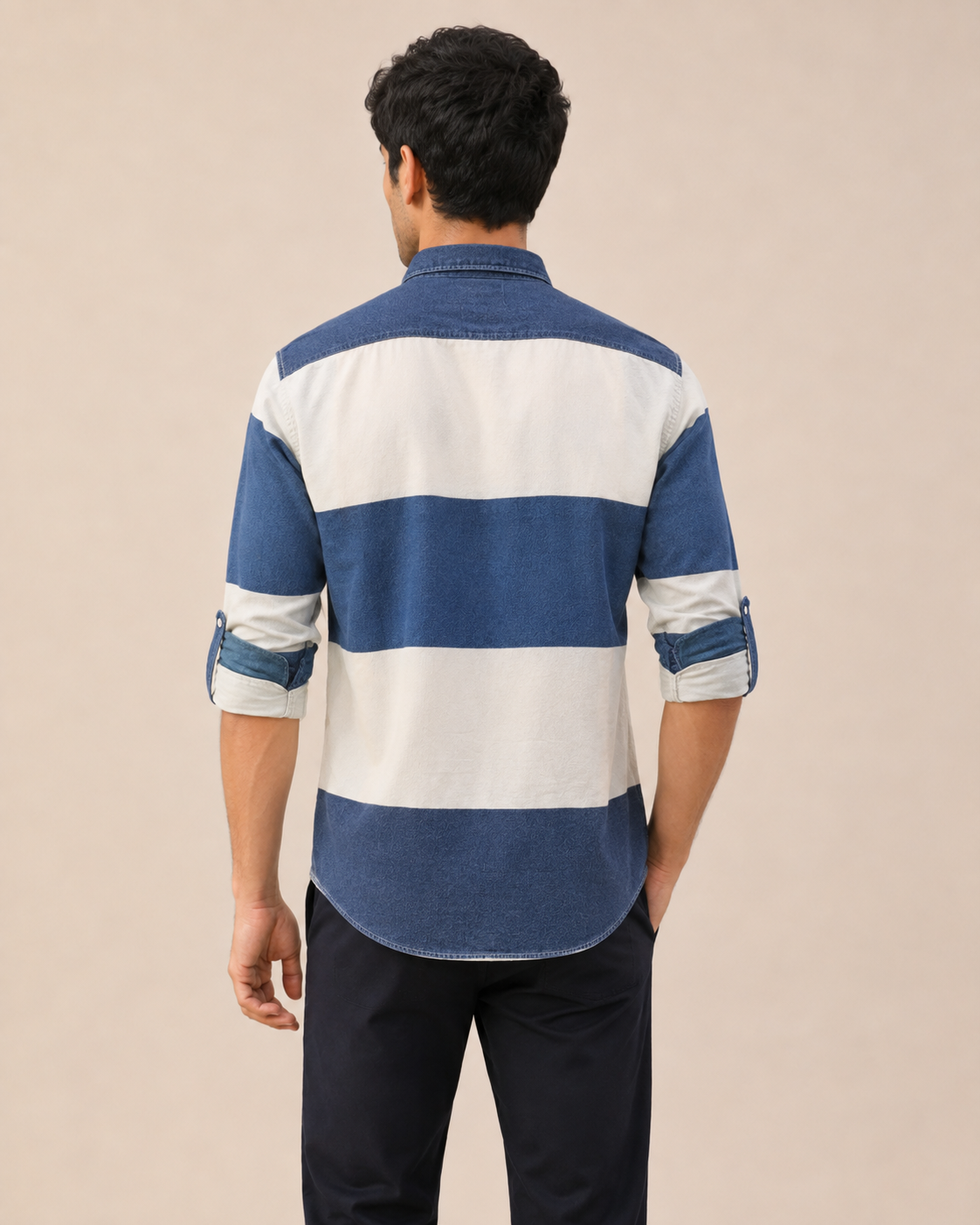 Indigo Harbor Striped Cotton Shirt