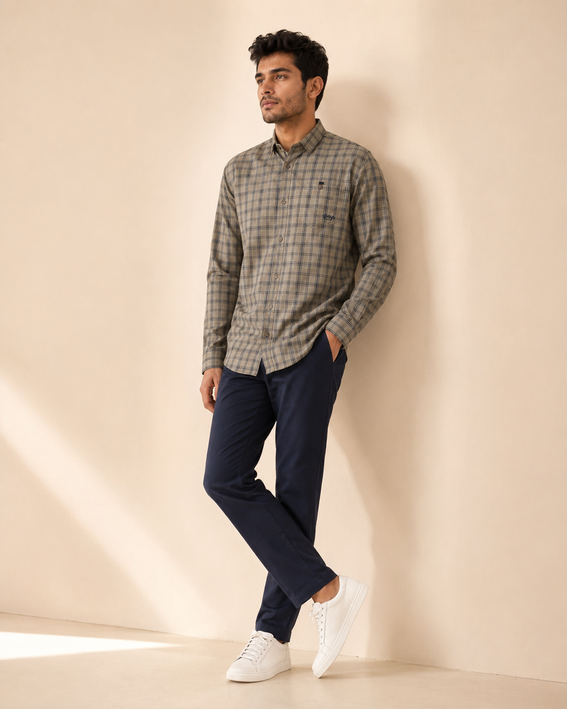 Stone Grid Cotton Shirt