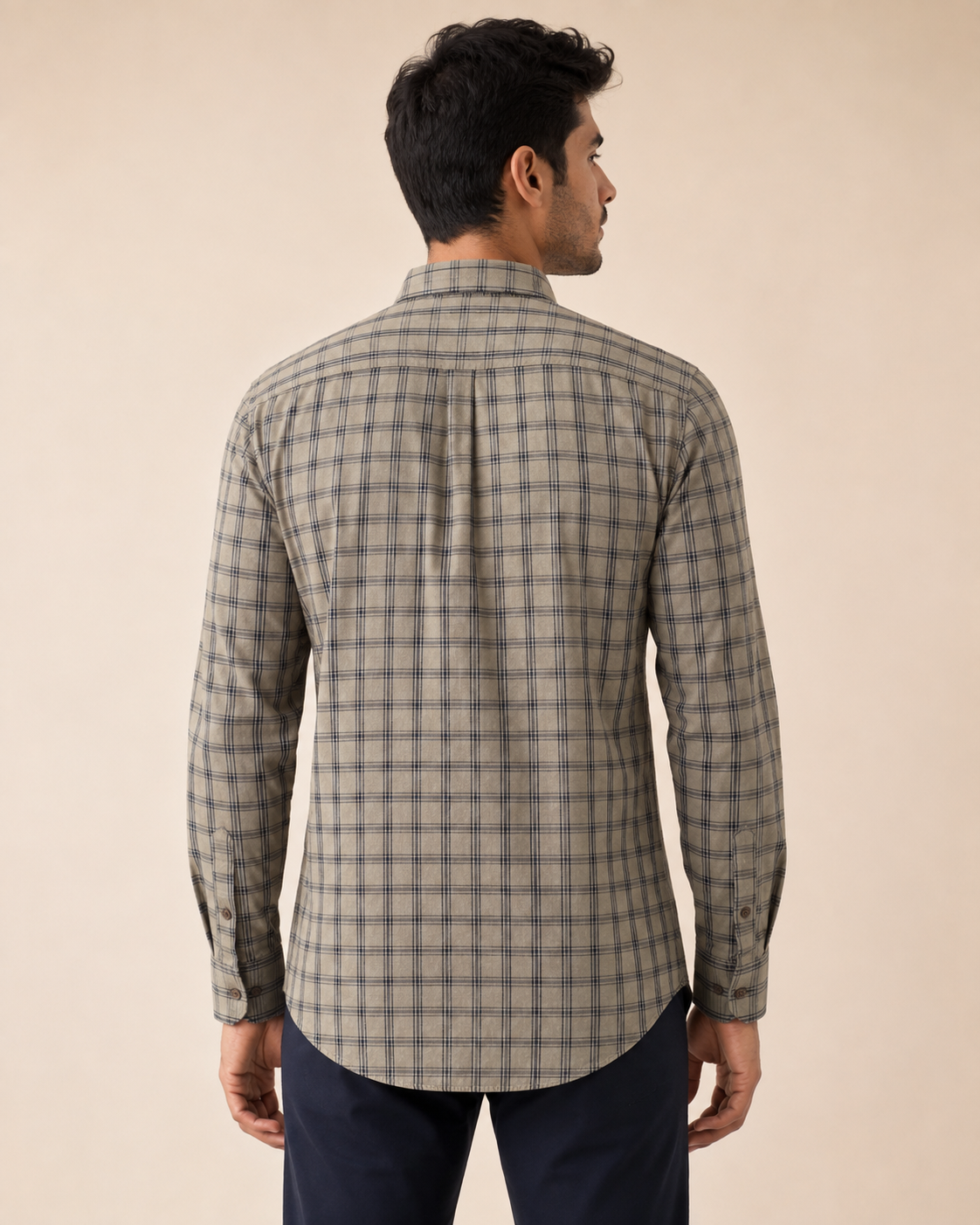 Stone Grid Cotton Shirt