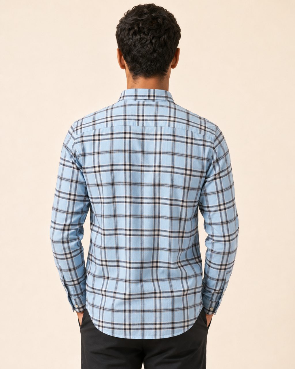 Sky Blue Heritage Check Cotton Shirt