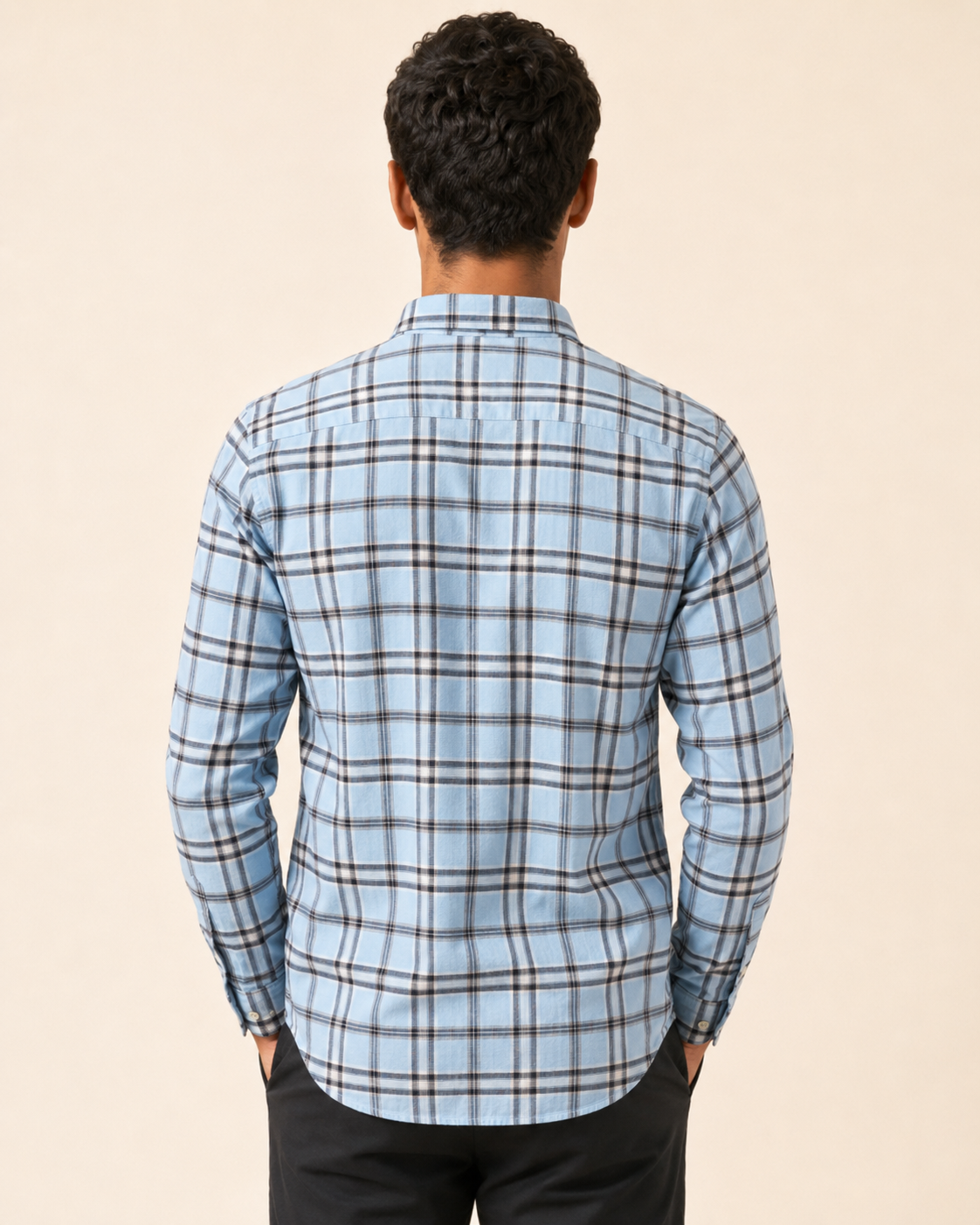 Sky Blue Heritage Check Cotton Shirt