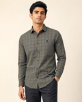 Olive Slate Check Cotton Shirt