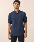 Indigo Terrain Cotton Kurta