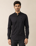 Onyx Band Collar Cotton Shirt