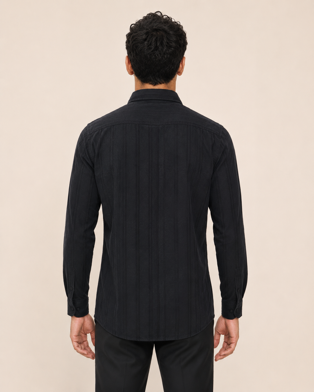 Noir Shadow Stripe Cotton Shirt