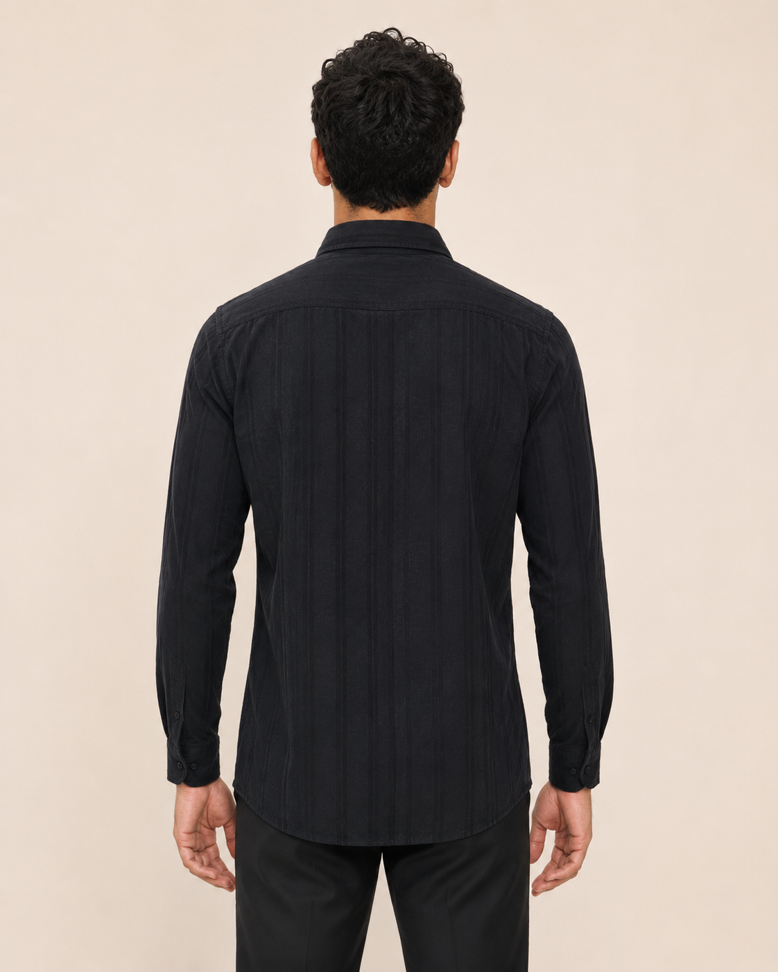 Noir Shadow Stripe Cotton Shirt