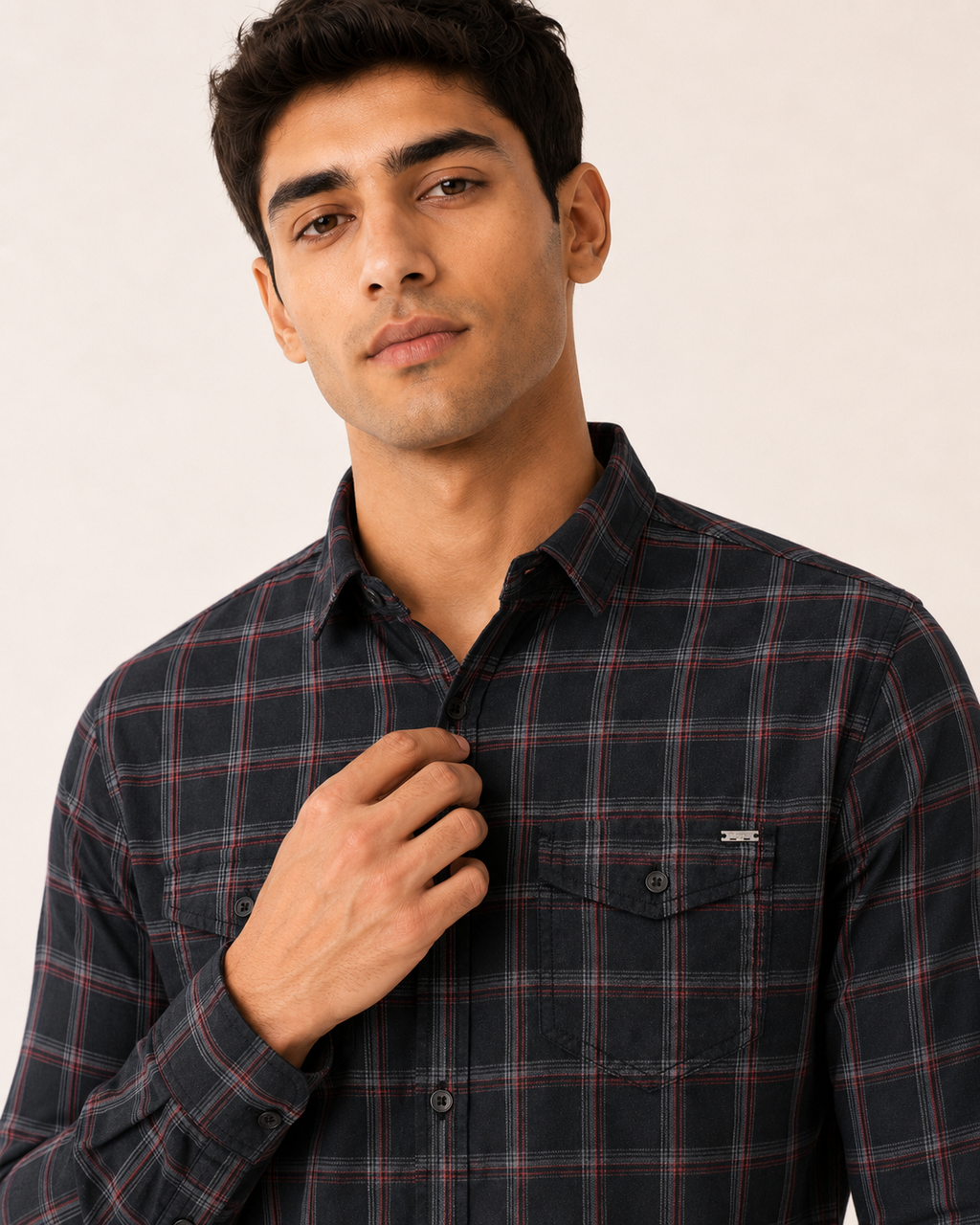 Graphite Tartan Cotton Shirt