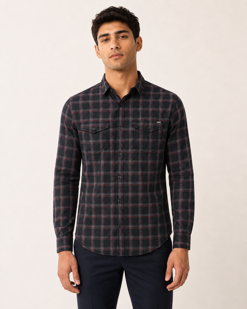 Graphite Tartan Cotton Shirt