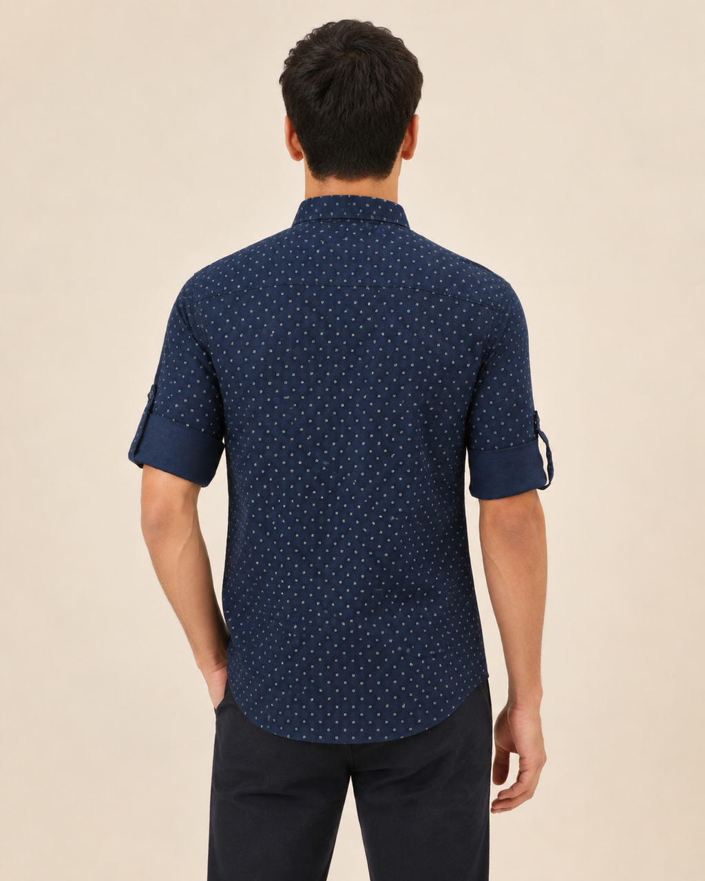 Midnight Micro Print Cotton Shirt