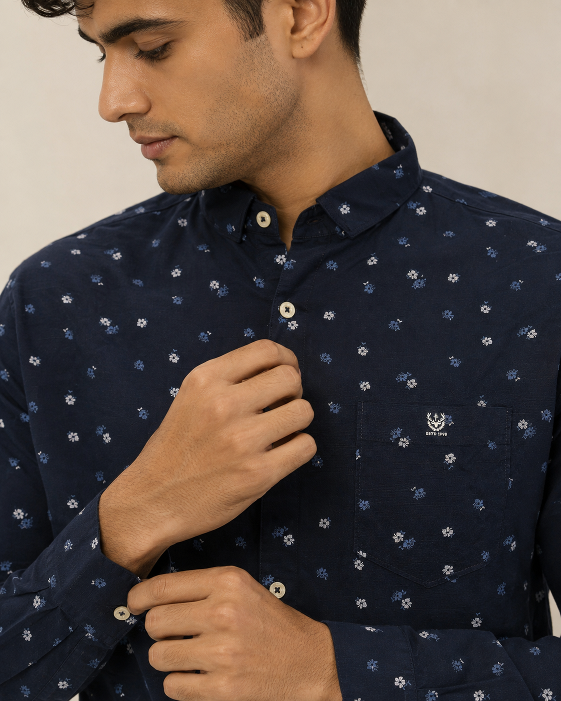 Midnight Blossom Cotton Shirt