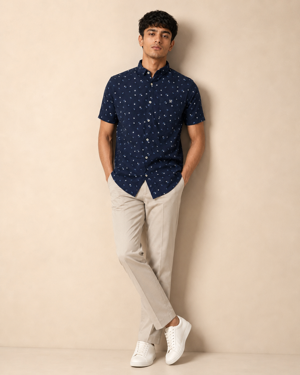 Midnight Blossom Cotton Shirt