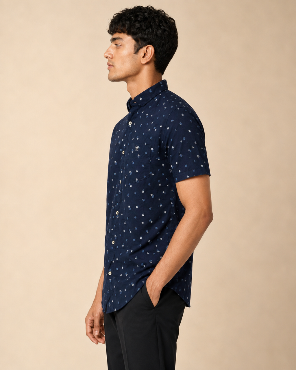 Midnight Blossom Cotton Shirt