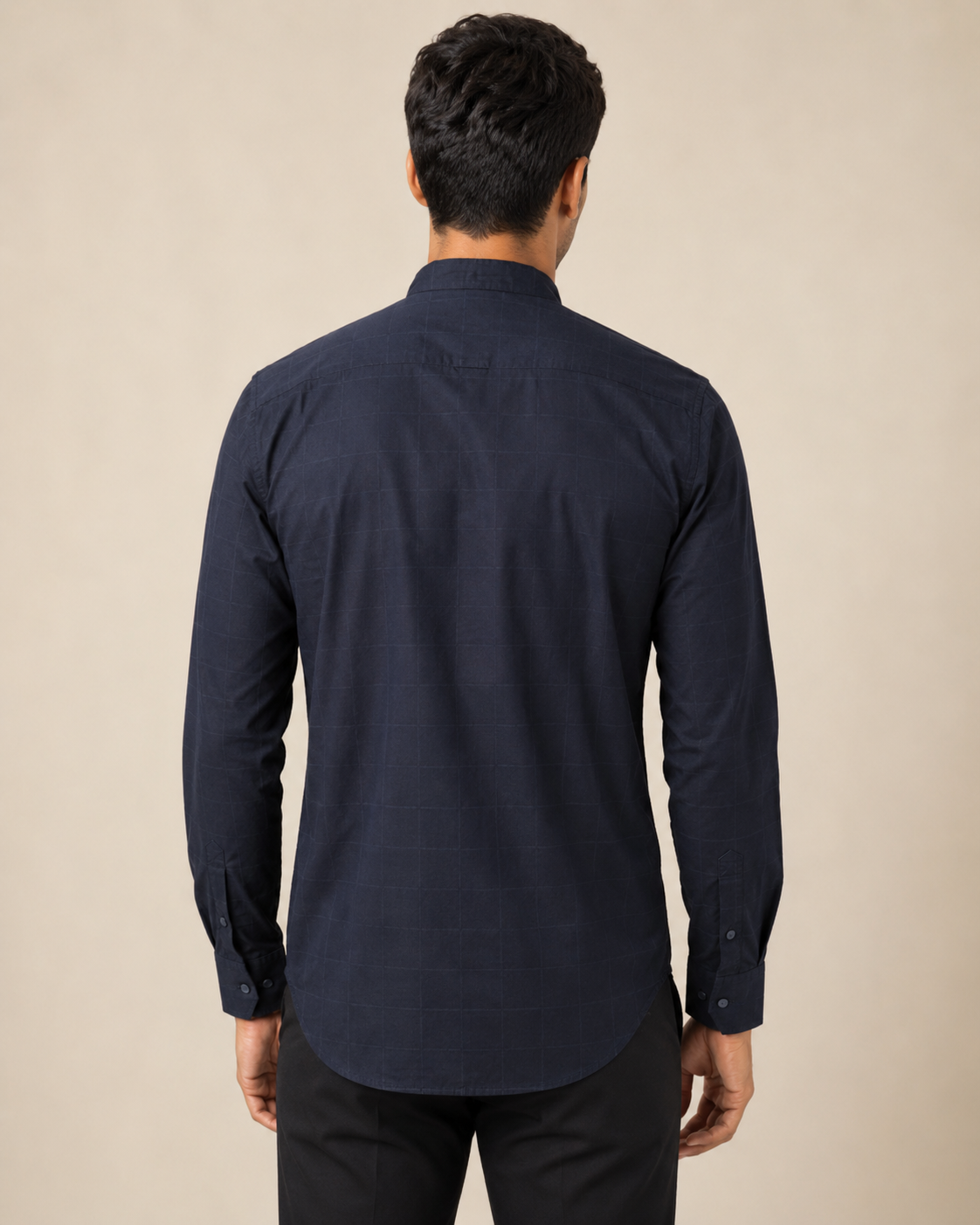 Midnight Grid Cotton Shirt