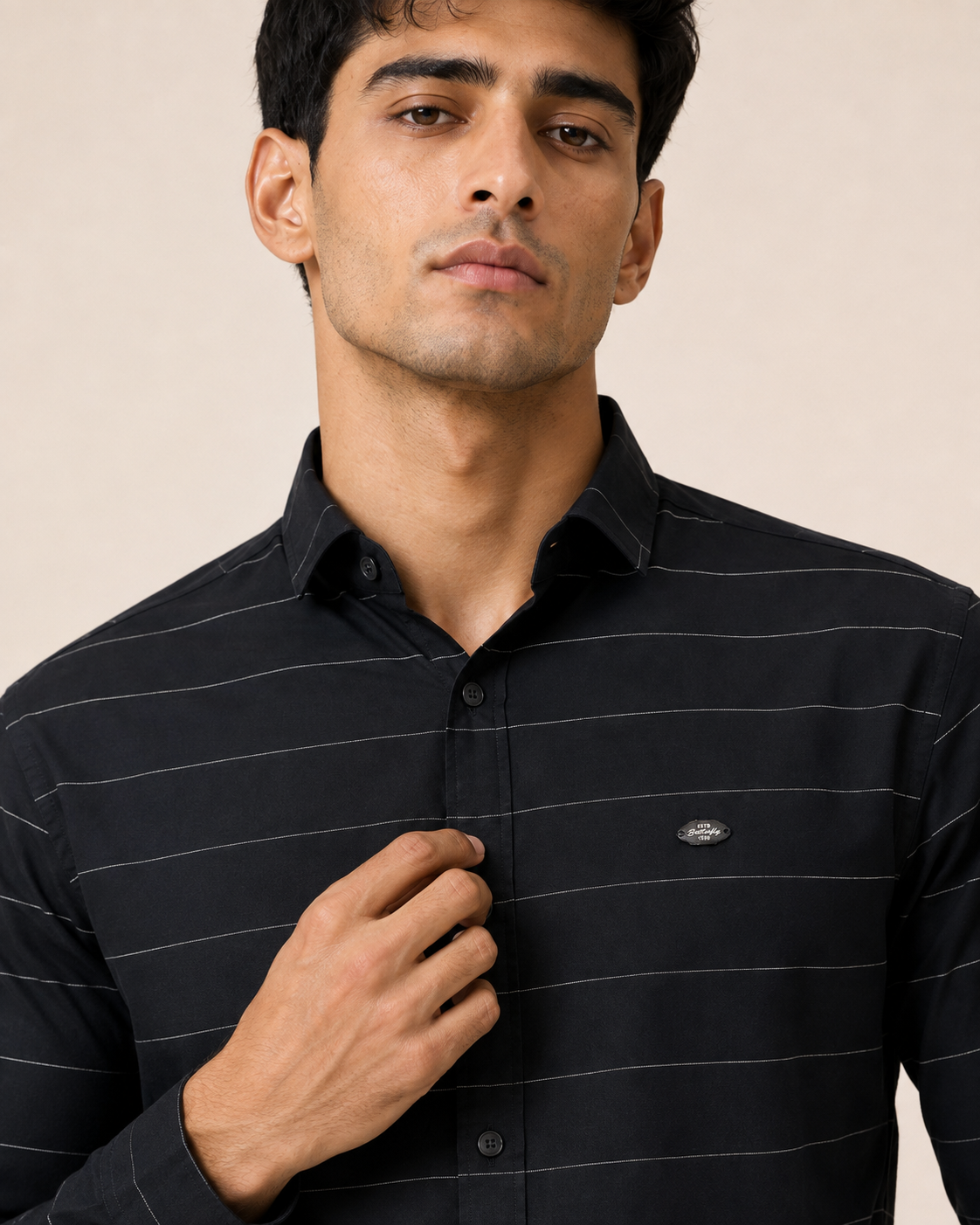 Noir Horizon Cotton Shirt