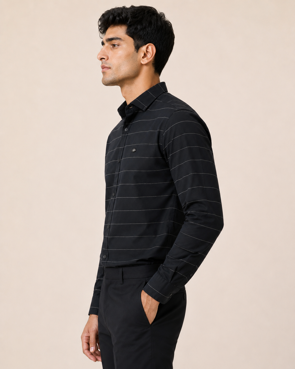 Noir Horizon Cotton Shirt