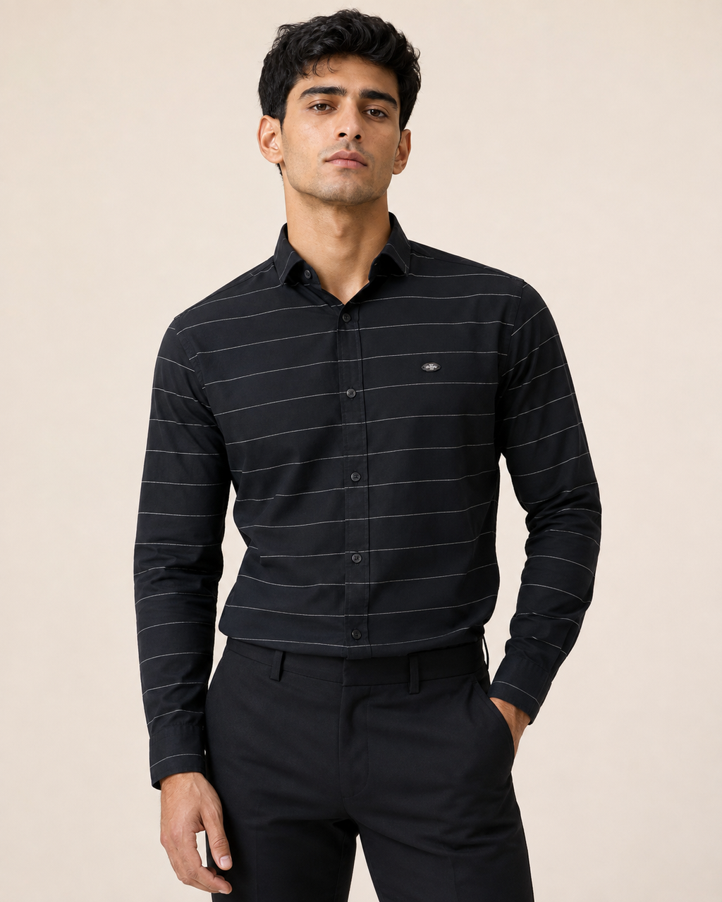 Noir Horizon Cotton Shirt