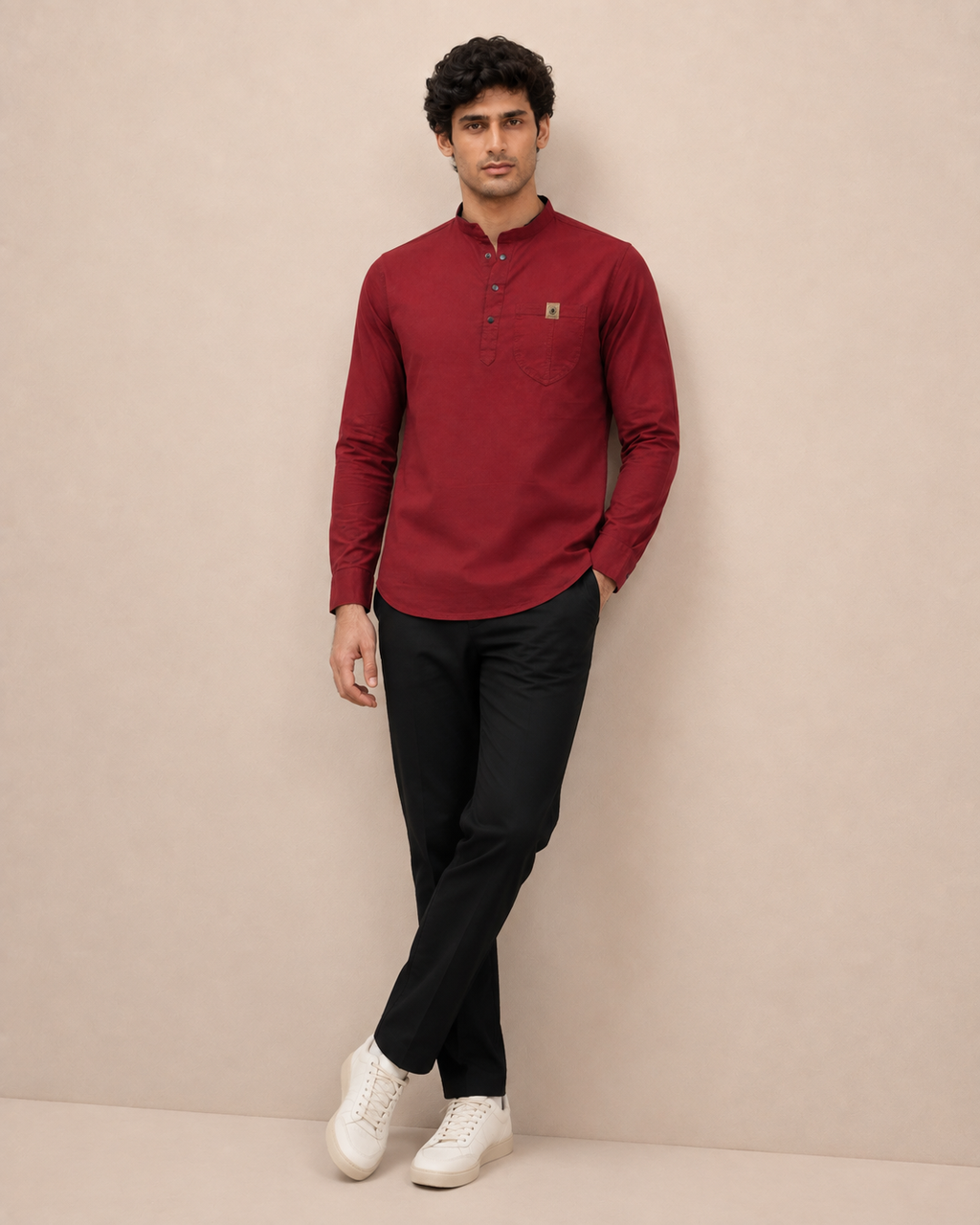 Crimson Crest Cotton Short Kurta