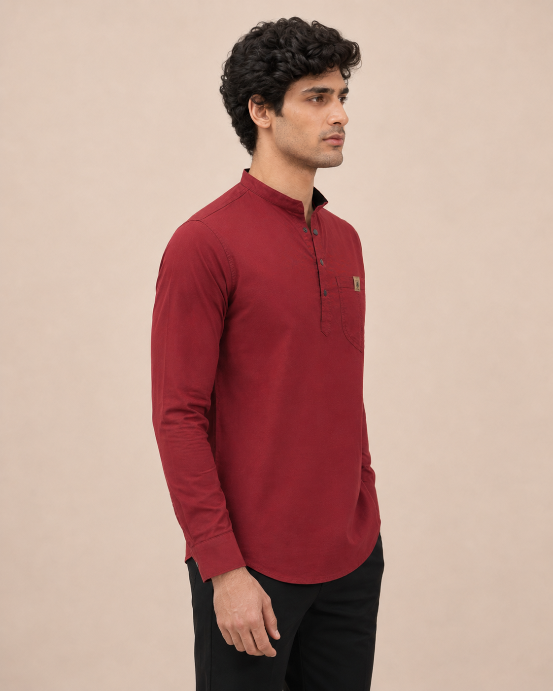 Crimson Crest Cotton Short Kurta