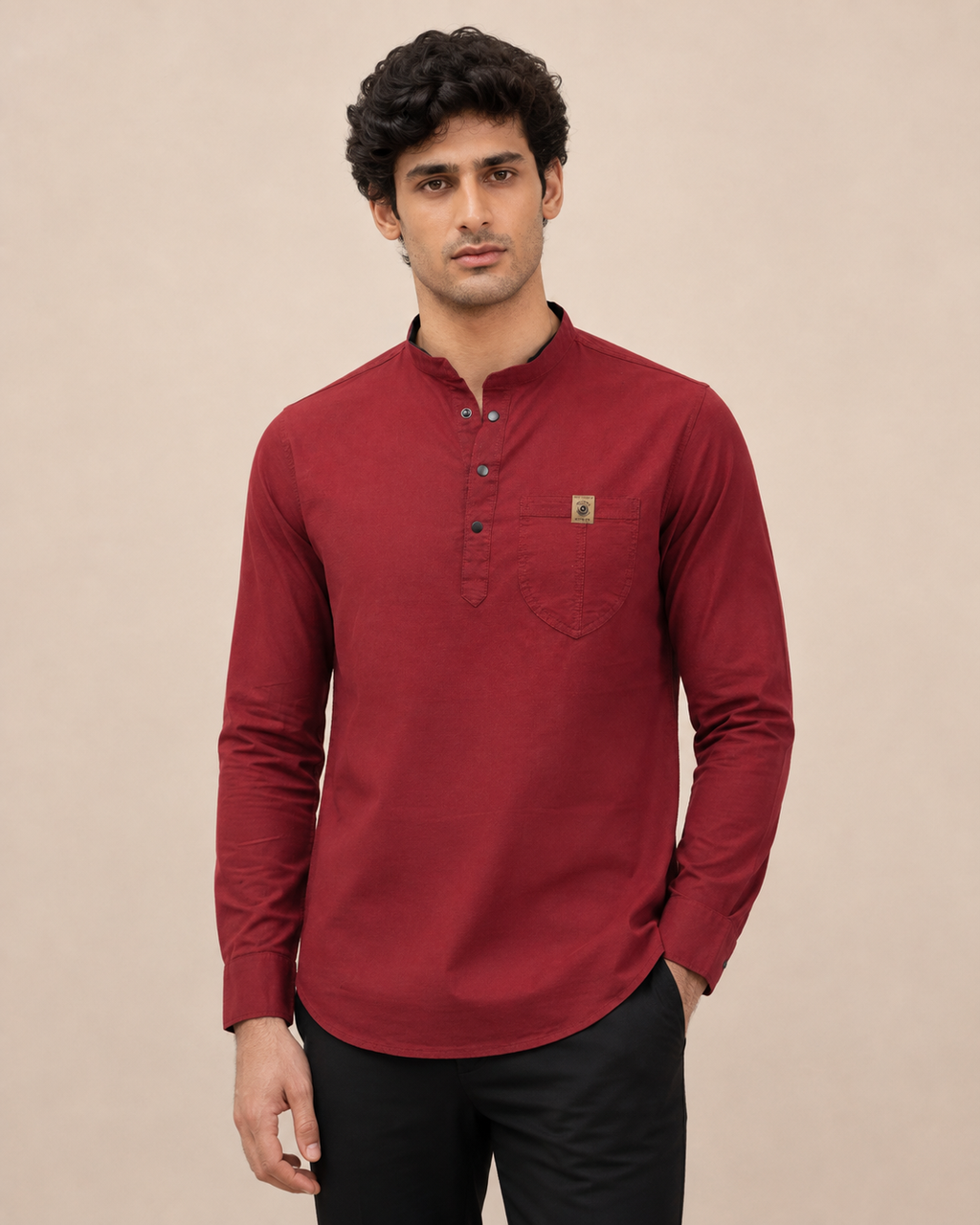 Crimson Crest Cotton Short Kurta