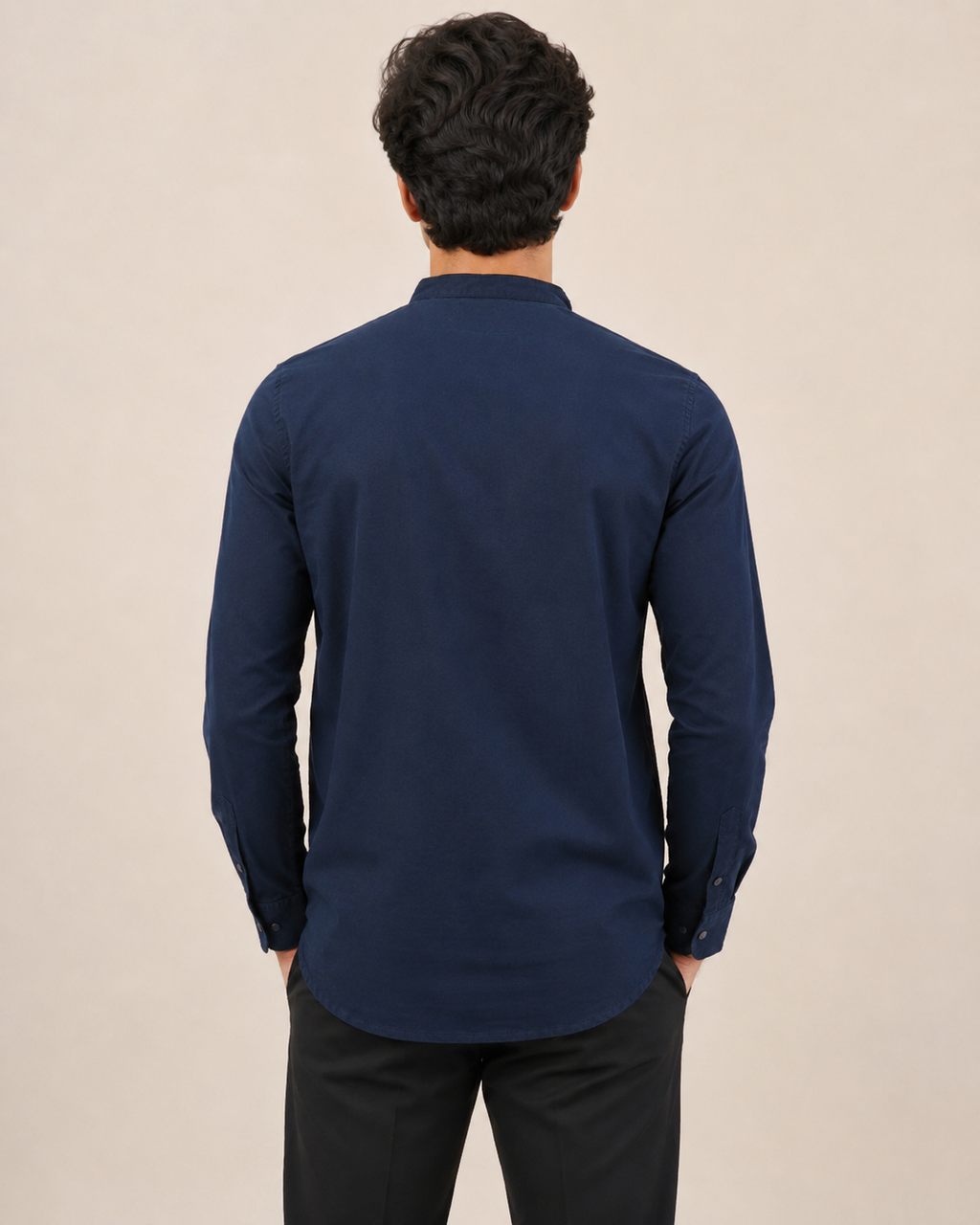 Midnight Crest Cotton Short Kurta