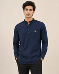 Midnight Crest Cotton Short Kurta