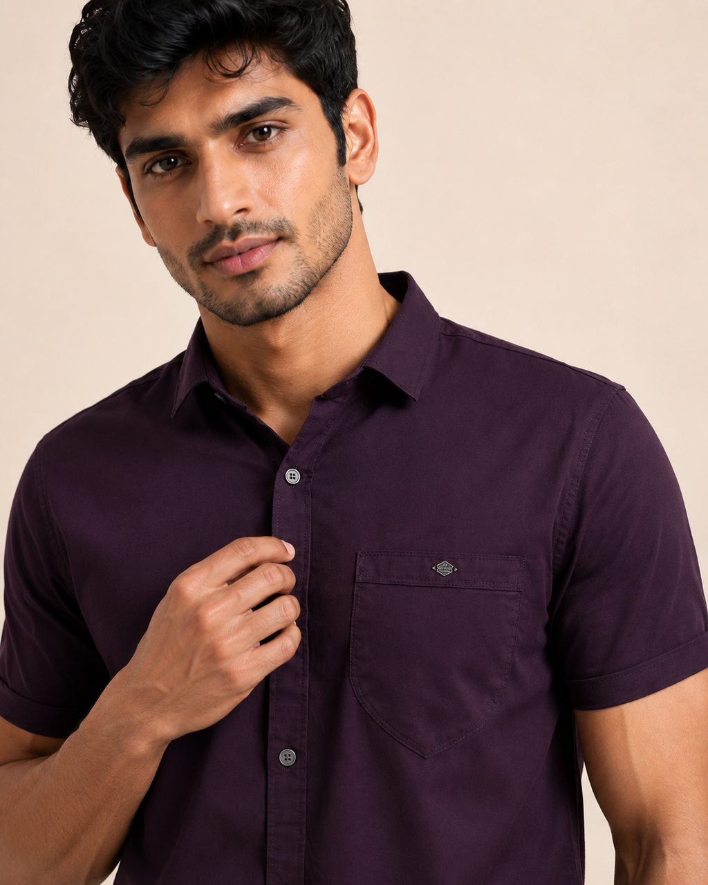 Royal Plum Cotton Shirt