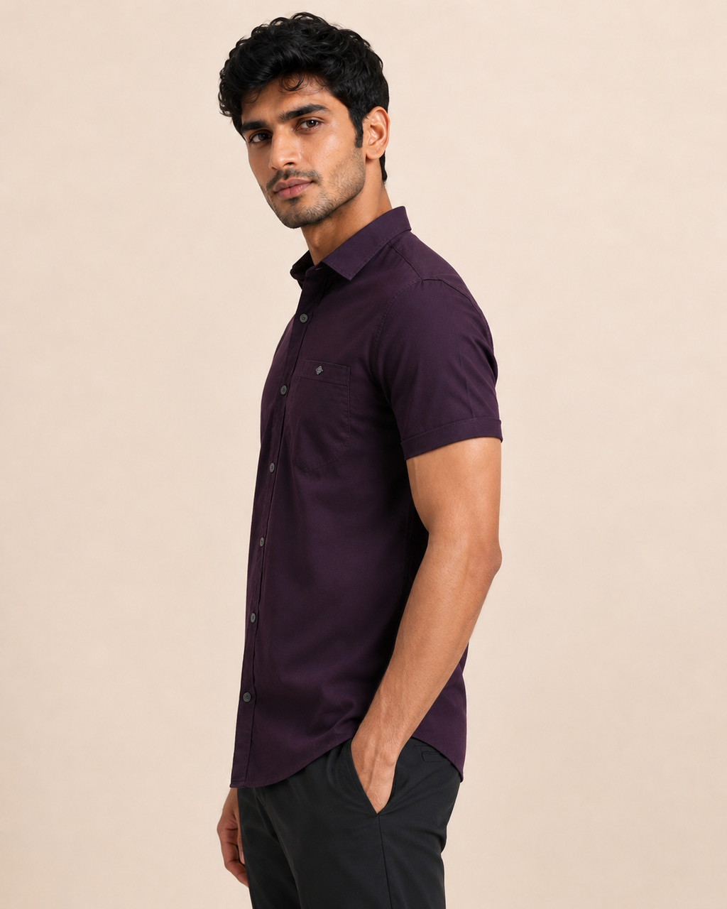 Royal Plum Cotton Shirt