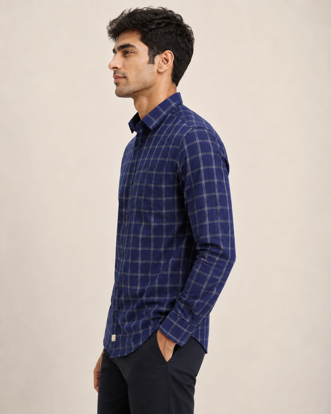 Royal Navy Grid Cotton Shirt