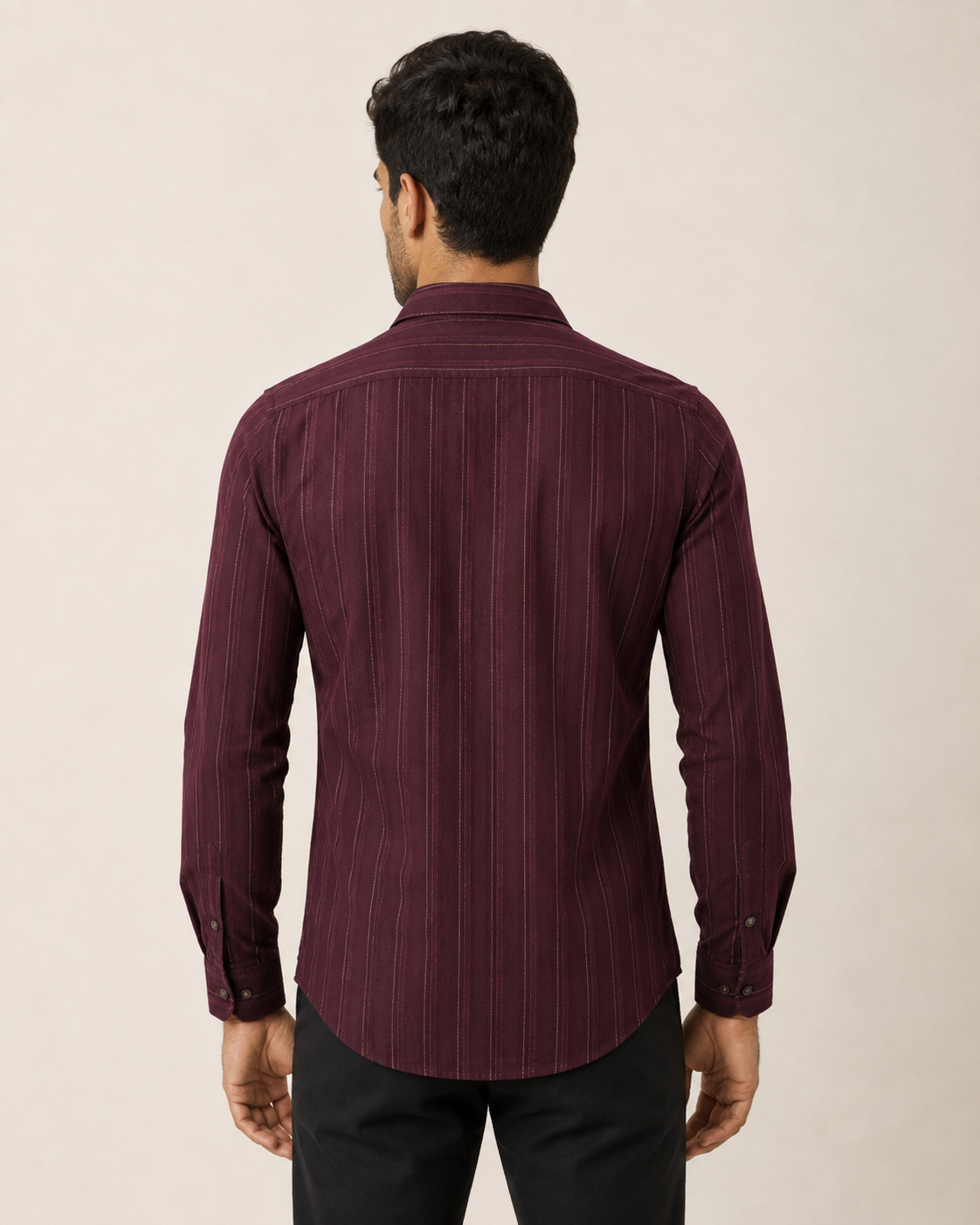 Burgundy Regent Stripe Cotton Shirt